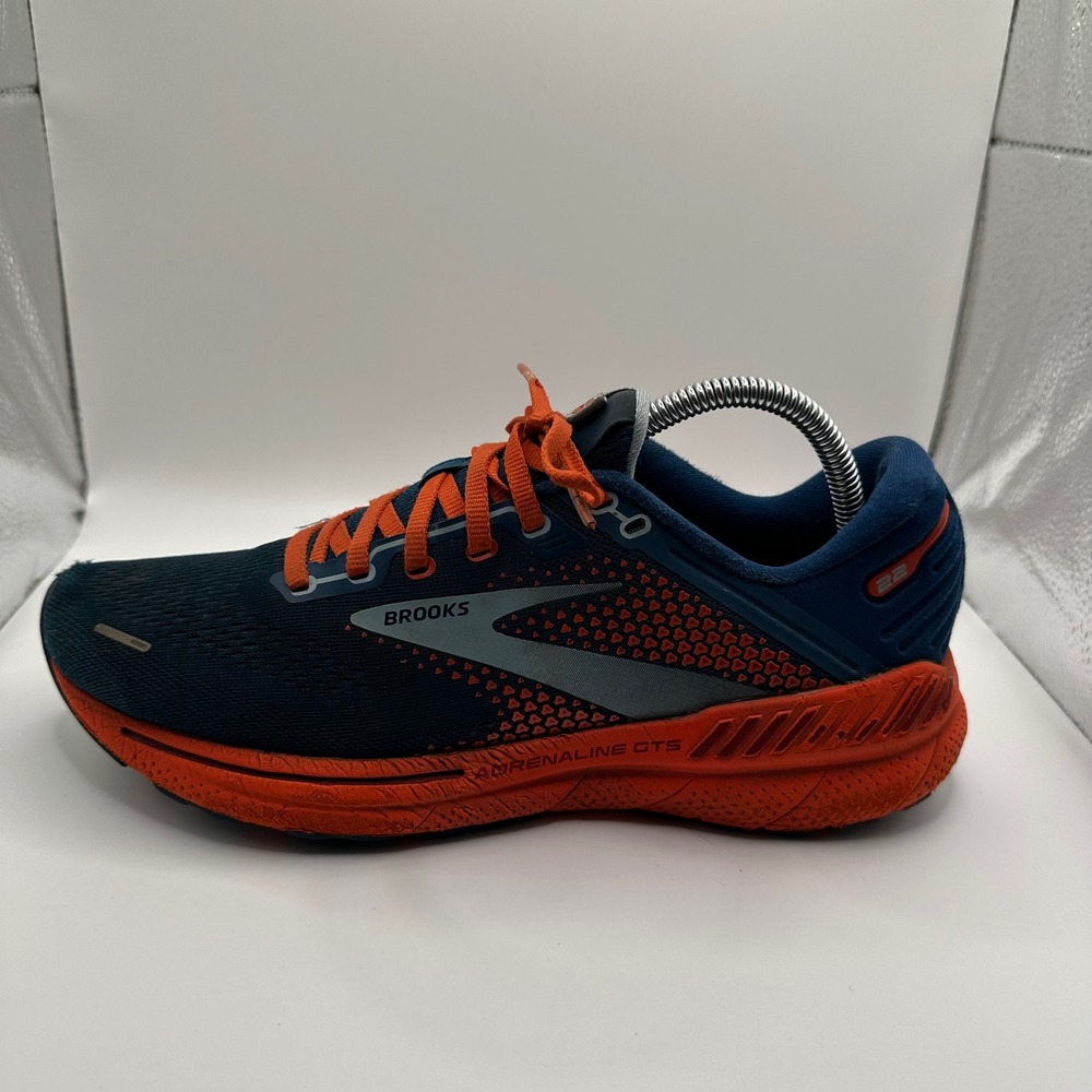 Brooks Adrenaline GTS 22 Mens 8.5 Blue Orange Good Running Shoes 1103661D404